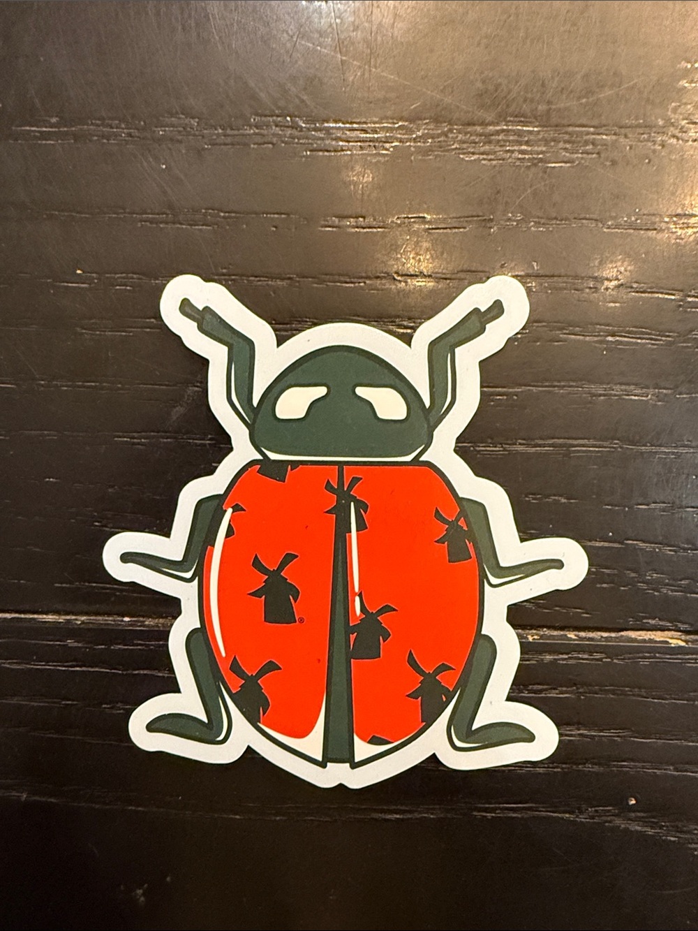 Dutch Bros Ladybug Sticker - Red and Green